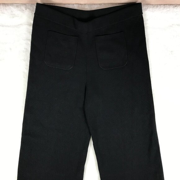 J.CREW Black Wide Leg Sweater Knit Sailor Pants Size Large - Picture 4 of 9